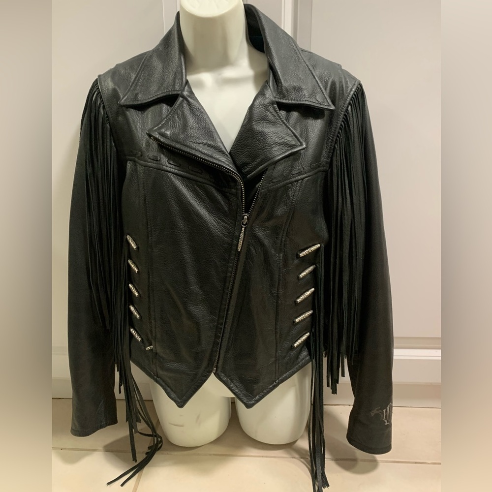 Harley-Davidson womens leather jacket with fringe, SEXY! Small RARE